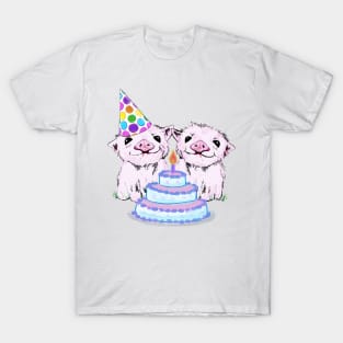 Two piglets at a birthday party T-Shirt